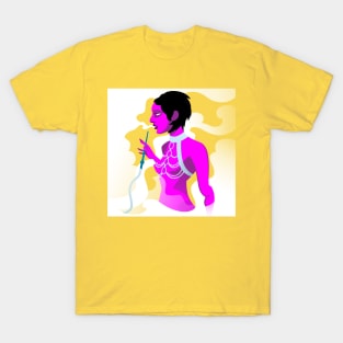 Pink Genie Smoking Hookah T-Shirt